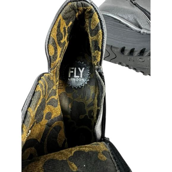 Fly London Yellow Yip Graphite Ankle Boots 39 US 8-8.5 - Picture 9 of 14